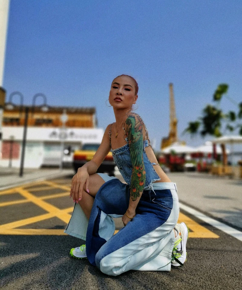 WHITNEY WANG,, осенняя мода, уличная одежда, поддельные 2 части, лоскутные, раздельные джинсы, женские, стильные, крутые, для девушек, джинсовые штаны