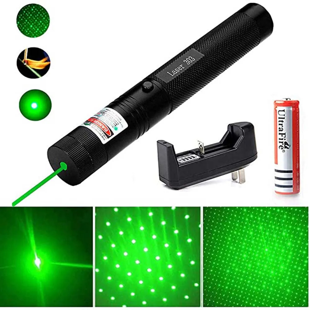 High Powerful Laser 303 pointer Green Laser Sight 532nm 5mw Green light laser device Adjustable Focus