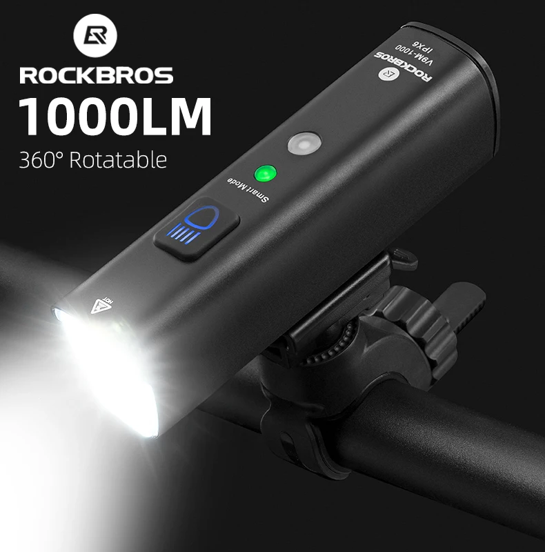 professional USB bike light ROCKBROS alloy black mountain white waterproof flash 