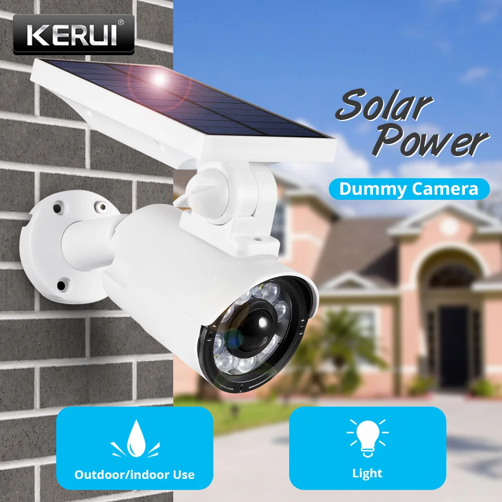 

KERUI Fake Camera LED White light Lamp Solar Power With Battery Realistic Look Waterproof Home Security Wireless Dummy Camera