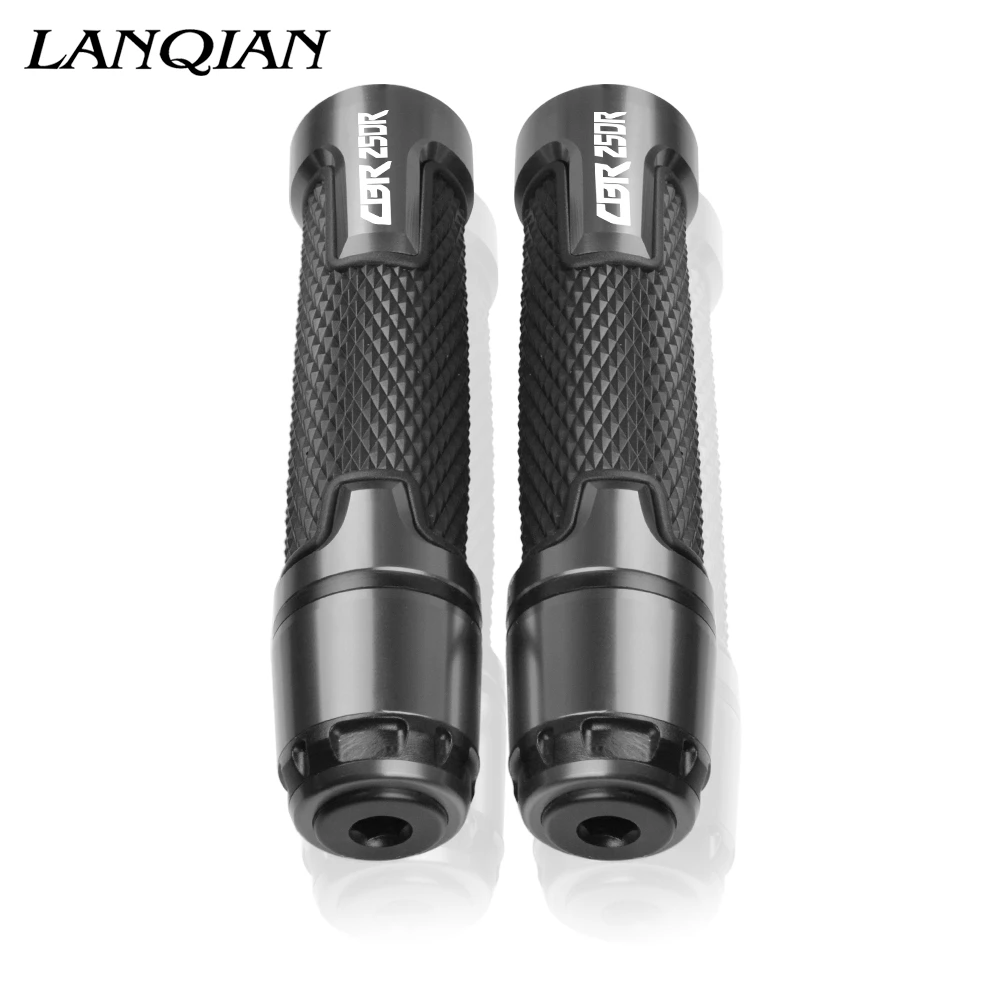 Серый 7/8 ''мотоцикл Алюминиевые пластиковые ручки с логотипом для HONDA CBR250R CBR 250R 2011 2012 2013 - Цвет: Серый