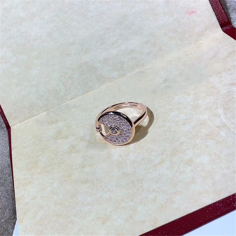 Rose Gold 925 пробы, серебряное кольцо с бриллиантами, круглое очаровательное женское кольцо, роскошное, S925 Настоящее серебро, розовая/белая позолота, элегантное обручальное кольцо - Цвет камня: Rose Gold