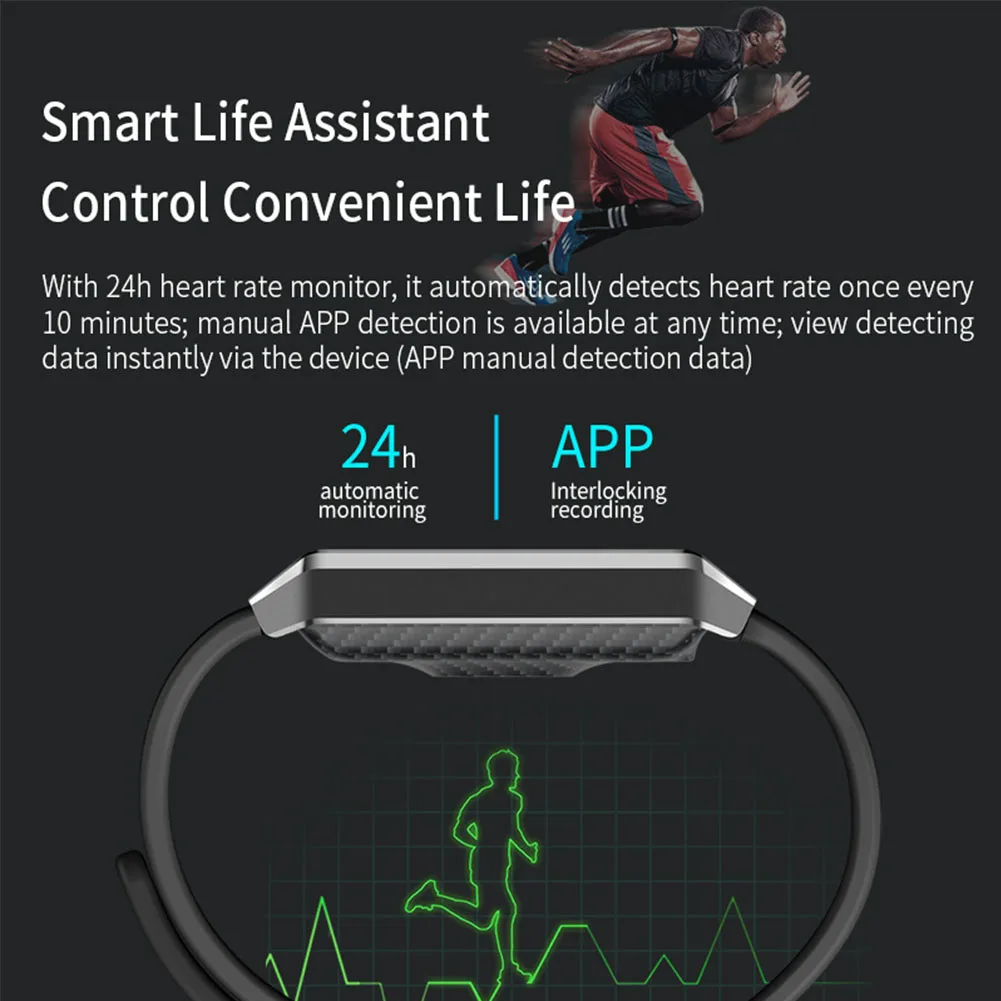 Smart Bracelet Real time Heart Rate Blood Pressure Monitor Alarm Clock Waterproof GPS Sport Fitness Tracker Smart Watch