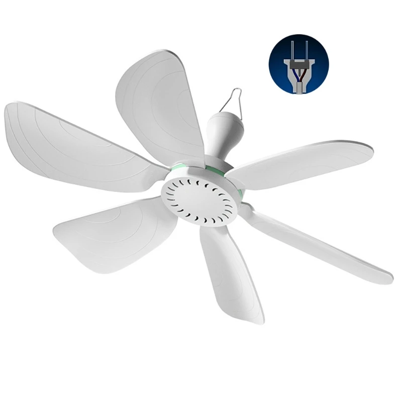 

16.5inch 6 Leaves AC 220V Silent Household Dormitory Bed Air Cooling Hanging Fan with Switch 8W Electric Ceiling Fan