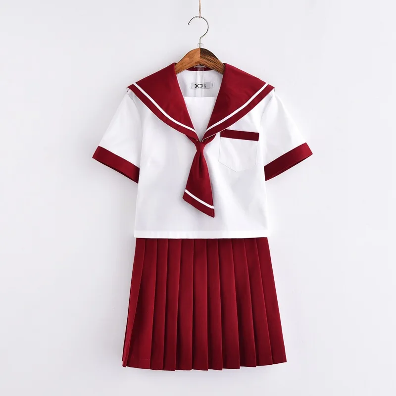 

Orthodox Girl Short Sleeve Sailor Suit Kansai Jacket Japan JK School Uniform College Style Students Uniforms Uniforme Suit Cloth