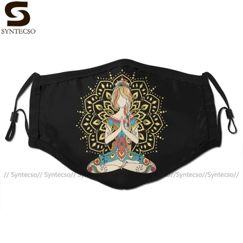 

Om Mouth Face Mask Yoga Om Chakras Mindfulness Meditation Zen Facial Mask Funny Fashion with 2 Filters for Adult