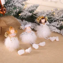 Рождественские украшения, Рождественский милый белый ангел, на рабочий стол, на окно, креативная Рождественская елка, подвеска, ангел, кукла, игрушка, подарки для ребенка