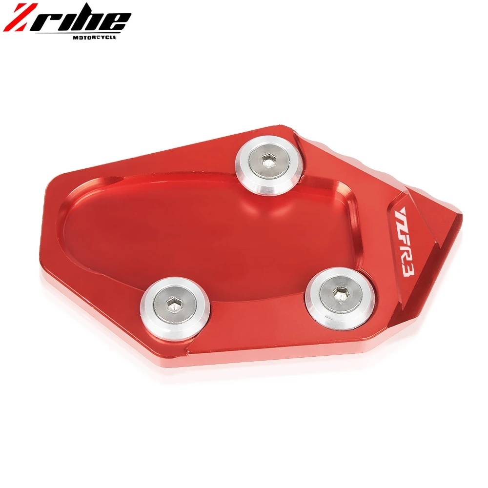Красный Для Yamaha YZF R3 YZF-R3 Мотоцикл CNC алюминиевый удлинитель подставки для ног накладка увеличитель боковой стойки YZF R3 логотип - Цвет: Красный