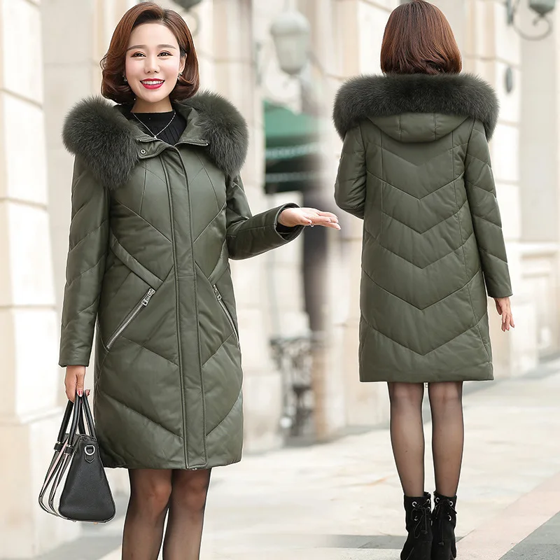 

Mom Winter Mid-length Thick Cotton-padded Clothes 40-Year-Old 50 Middle-aged WOMEN'S Dress Large Size Western Style down Jacket