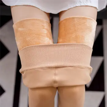 

2020 Autumn and Winter High Density Chinlon 300g plus Velvet One-piece Warm-keeping Pants Women's Pantyhose Leggings Outer Wear