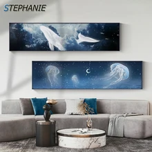 

Nordic Abstract Stars of Whale Elk Modern Posters and Prints Canvas Painting Art Wall Picture for Living Room Bedroom Decoration