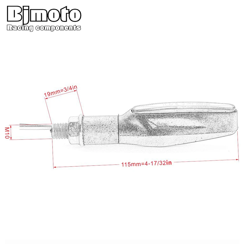 BJMOTO 10 мм Универсальный мотоциклетный светодиодный указатель поворота последовательный плавный световой индикатор светильник s Янтарный светильник