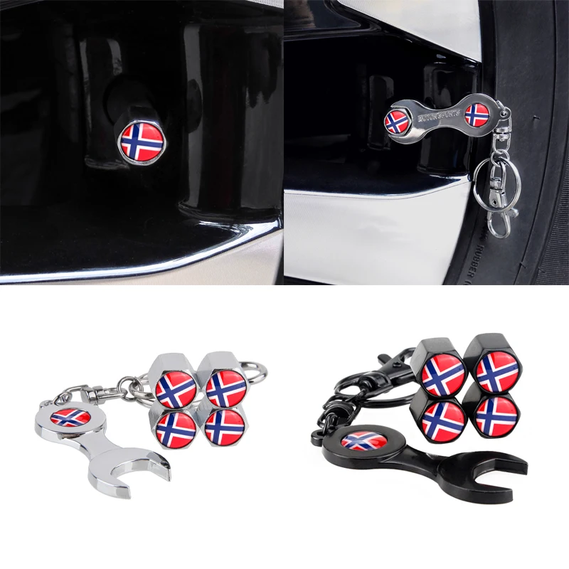 

For Smart Fortwo 450 Bmw Alpina Honda Type R Citroen Ds4 Volvo V60 Fiat Uno Corvette Norway Flag Wheel Valve Caps Tire Styling