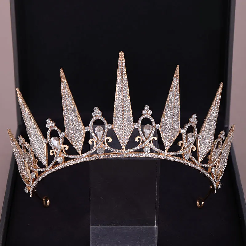 Новые свадебные аксессуары для волос Тиара для невесты корона золотая цепочка на голову кусок свадебные аксессуары для волос короны королева диадема