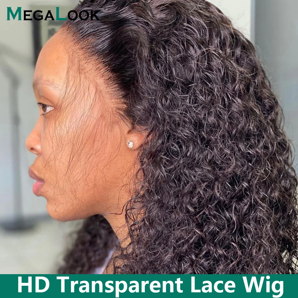 Недорогие парики из человеческих волос HD прозрачный парик на сетке спереди