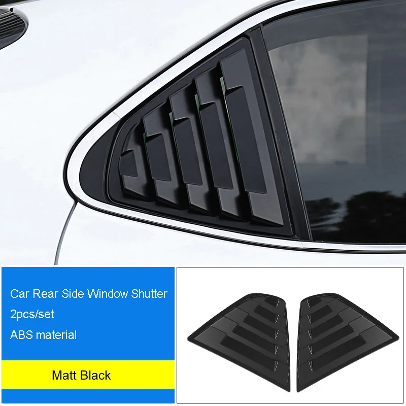 Matt Black QHCP ABS задний треугольник окна жалюзи крышка наклейки отделка углеродного волокна стиль черный 2 шт. для Toyota Camry автомобильные аксессуары - Название цвета: Matt Black