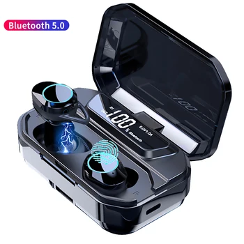

Bluetooth 5.0 Earphone TWS Wireless Earbuds Smart Noise Cancelling Stereo Sound Headset 3300mAh Waterproof Headset