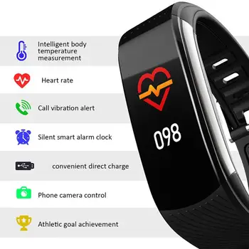 

In stock Smart Bracelet smart Watch TPU Information Message Push Measuring Body Temperature Sleep Monitoring Exercise Pedometer