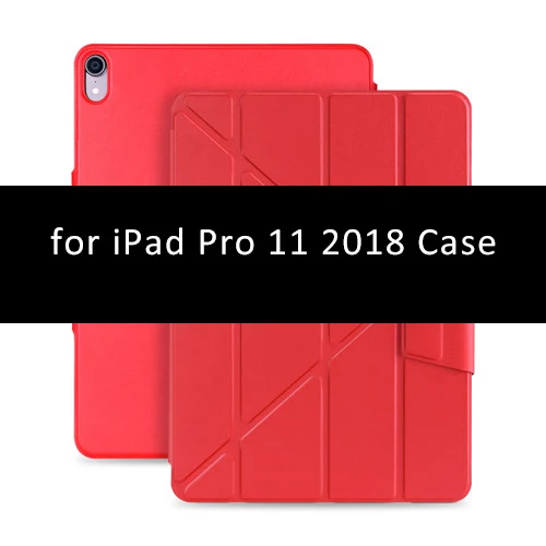 Умный Магнитный чехол для iPad Pro 12, противоударный чехол из искусственной кожи с карандашом, откидной Чехол-подставка для iPad Pro 12,9 11 - Цвет: Red-1