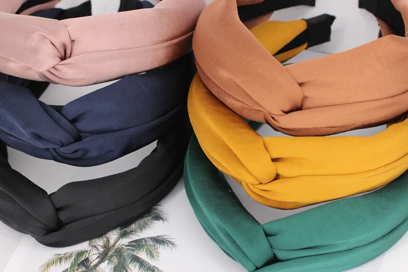 South Korea Hair Bands Large Rims Fabric Headband Simple Versatile Cross Knot Was a Small Face Headband CHIC Hair Accessories Wo