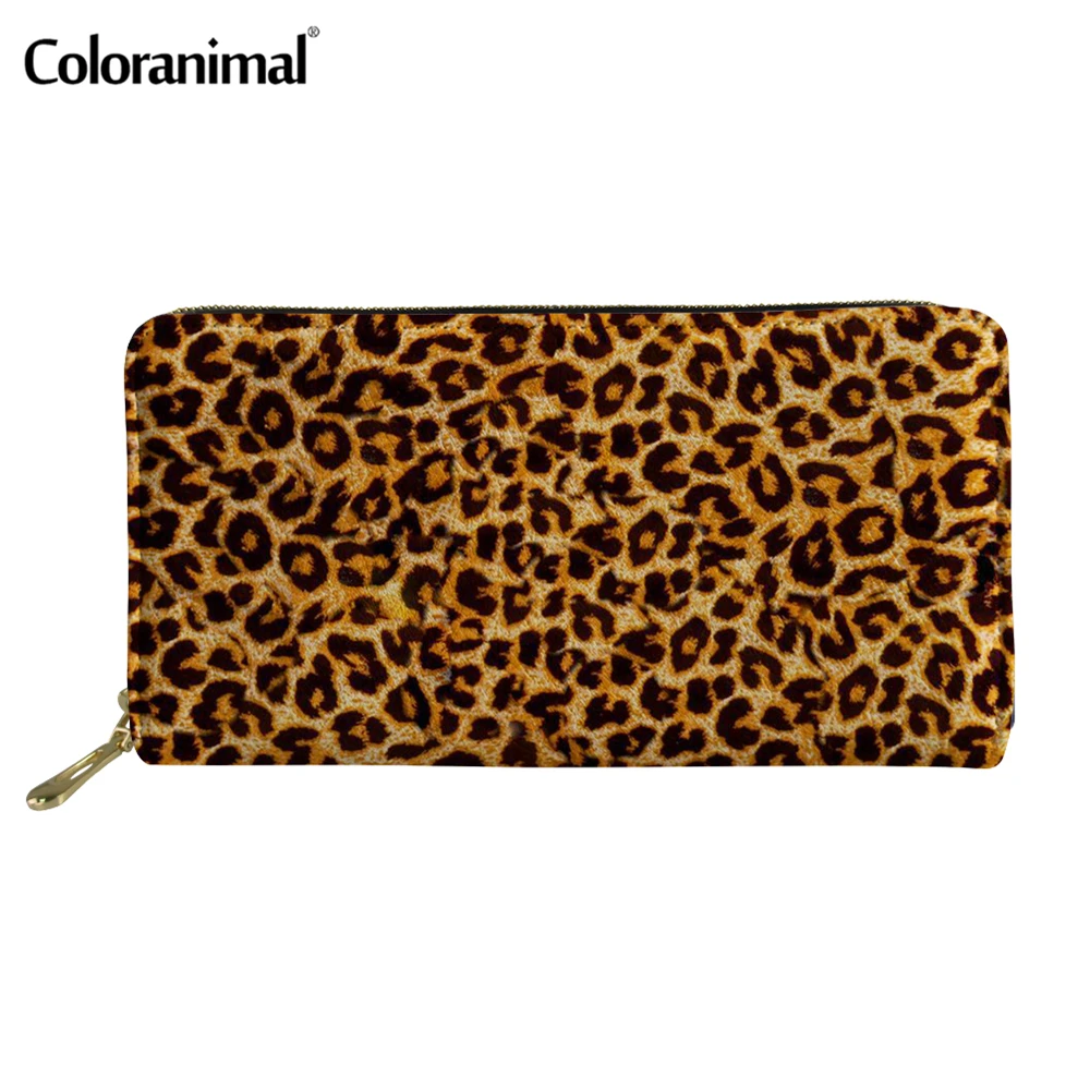 Coloranimal PU кожаный женский кошелек модный Леопардовый принт Женская сумочка клатч