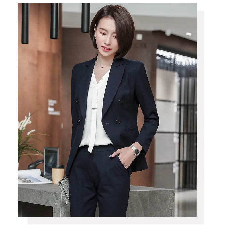 Pants suit Женский костюм, осень и зима, новая мода, высокая мода, талия, одна пряжка, профессиональная одежда, sui, две части, темперамент, для женщин - Цвет: Pants suit