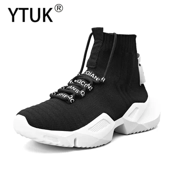 

YTUK New high-top casual men's shoes Mr. Smile with the same paragraph INS net red tide shoes breathable sock shoes old shoes