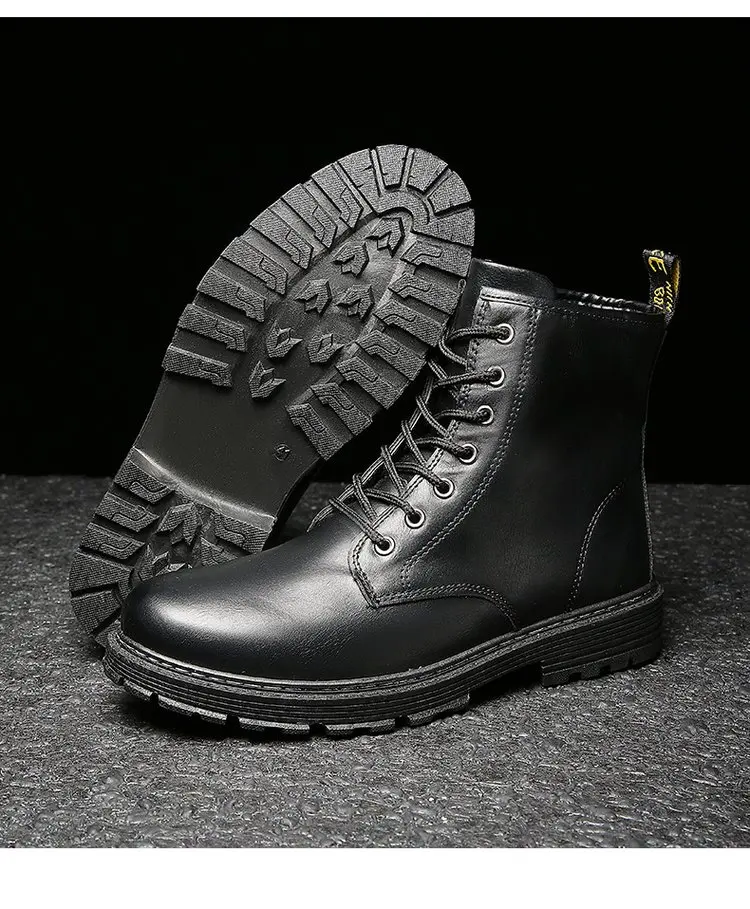 Мужские военные ботинки Jason Martins кожаная защитная обувь для мужчин, весенние модные мотоциклетные ботинки на платформе со шнуровкой черного цвета