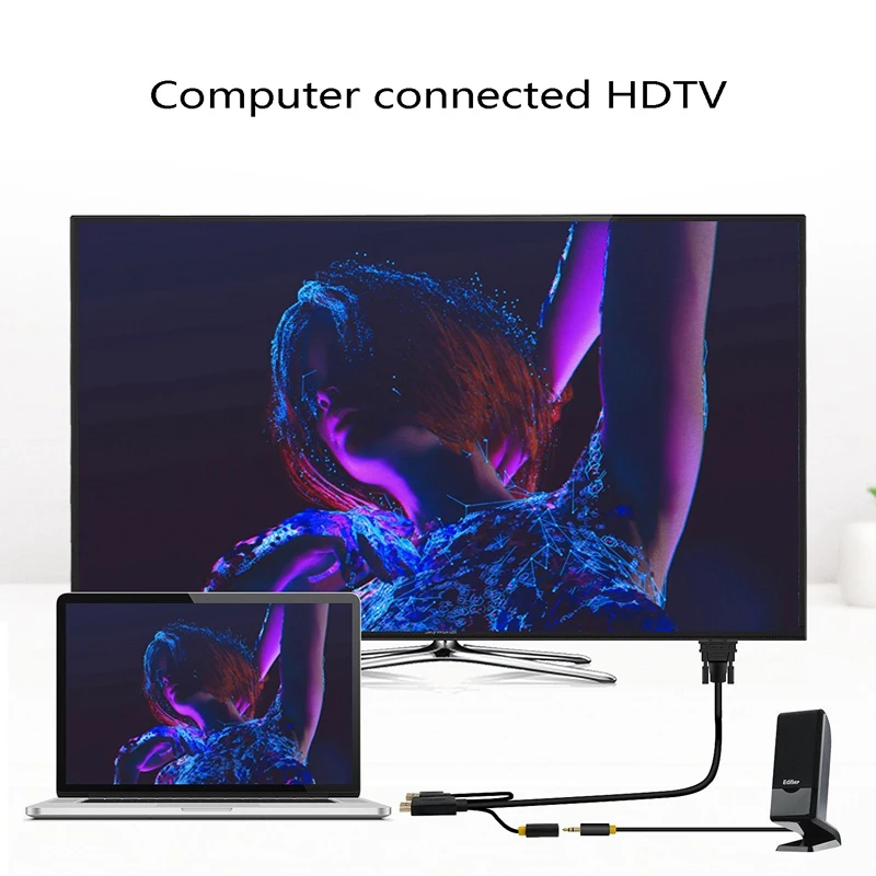 VEGGIEG Hdmi к Vga Кабель-адаптер с аудио с Hdmi к Vga адаптер Hdmi HD кабель