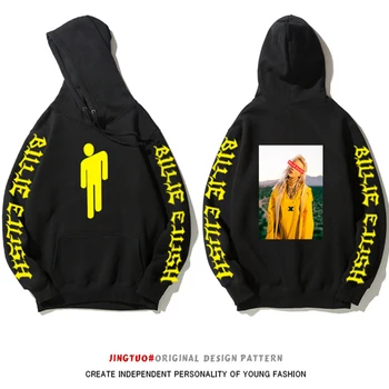 

Billie Eilish Hoodie Men Black Cotton Hoodie Couples Billie Elish Sweatshirt Simple Keep Warm Women/men Clothes New Hot