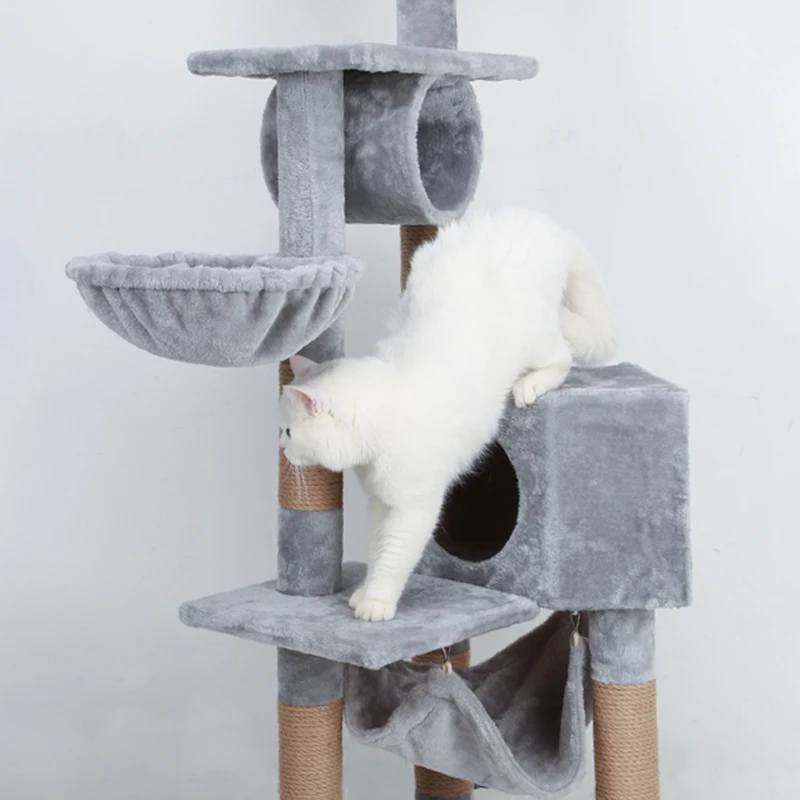 

Large Cat Climbing Frame Wall Corner Cat House Cat Tree Cat Toy Multifunctional Cat Grab Column Jumping Platform Sisal Cat Tower