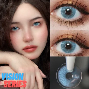 

2Pcs/Pair Vision Series Colored Contact Lenses for Eyes Color Eye Lenses Yearly Use Cosmetic Contact Makeup UYAAI