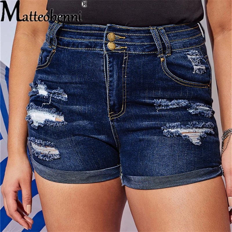 High Waist Crimping Women Short Jeans Summer Fashion sexy Ripped Denim Shorts New Casual Push Up Vintage Denim Shorts Streetwear