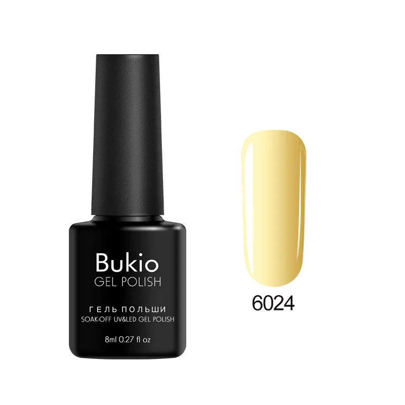 Bukio, новая Обновленная краска для ногтей, один шаг, 3 в 1, лак для ногтей, Полупостоянный УФ-Гибридный гель, эмалированный Гель-лак для ногтей, 8 мл - Цвет: 6024