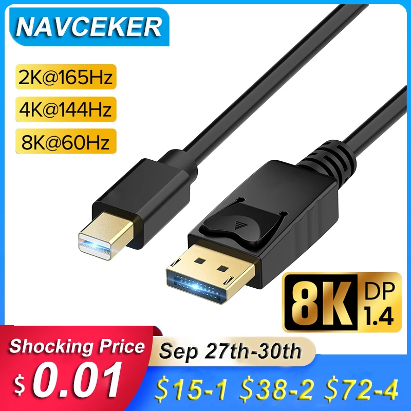 Apple Thunderbolt 3 Mini Displayport Cable 2023 4k 144hz Dp 1.4 Pc