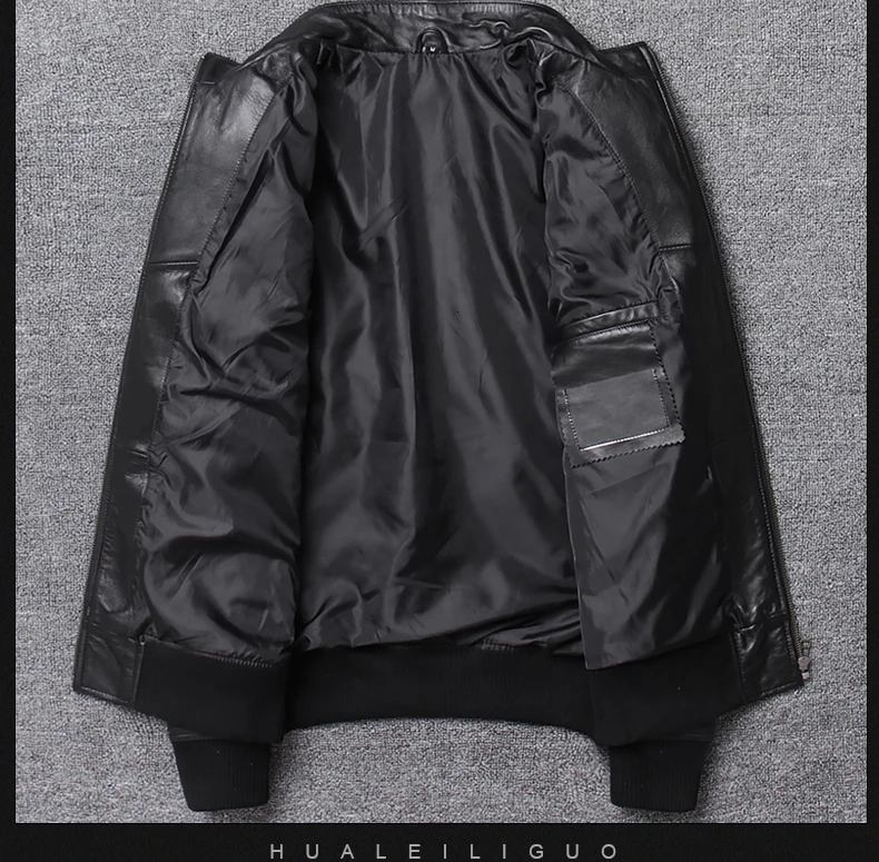 Factory Cheap Sheepskin Biker Casual Jacket men M-XXXXL Free Shipping