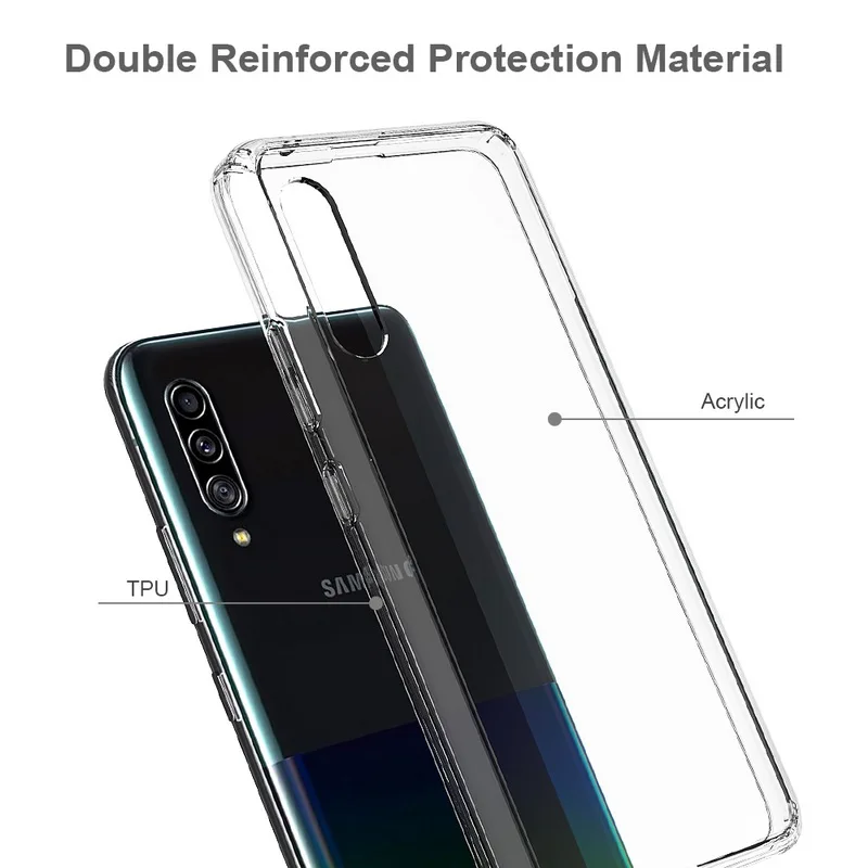 Для samsung A90 5G чехол 6,7 ''Кристальный Гибридный Бампер прозрачная твердая акриловая задняя крышка для samsung Galaxy A90 5G чехол для телефона A 90 A908