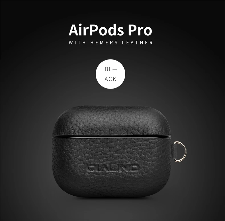QIALINO чехол из натуральной кожи для Apple AirPods Pro, мягкий силиконовый чехол с защитой от потери, мини-карман для Apple AirPods 3, ультратонкая сумка