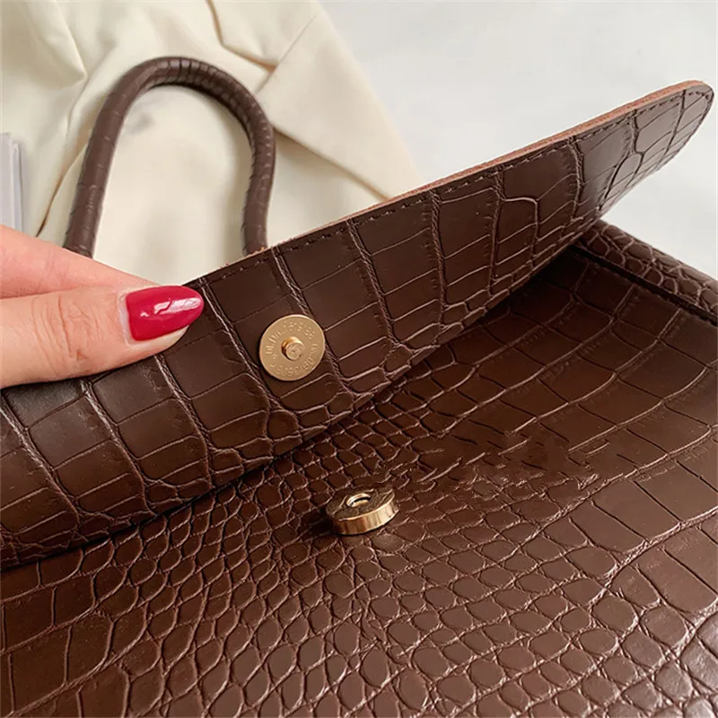 Luxury Crocodile Pattern Women’s Shoulder Messenger Tote