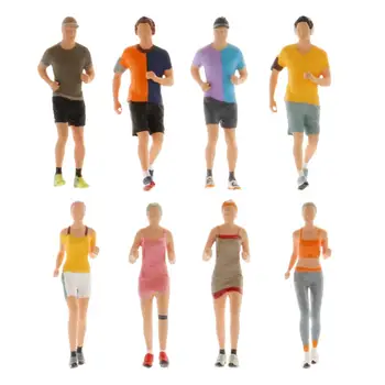 

Model Trains Running Man Woman Figures 1:64 Painted Figures HO scale Runner Person Model Scenery
