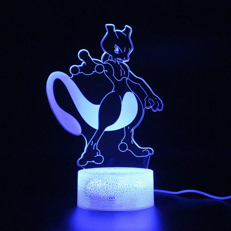 

Pokemon Mewtwo Table Lamp RGB Lights Remote Control PKM 3d Sleep Lights Party Decoration Nightlight Illusion Kids Toys