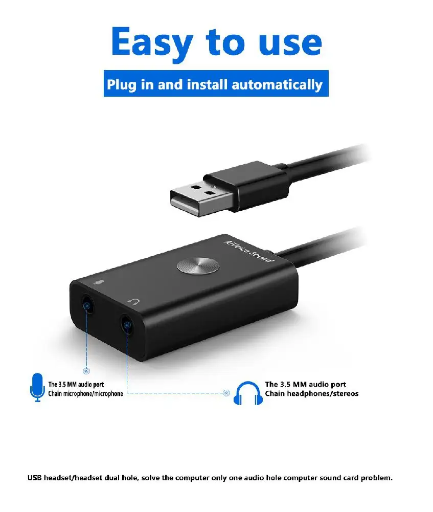 Звуковая карта адаптер USB к разъему 3,5 мм аудио адаптер для наушников AI умный голосовой к текстовому переводчику Поддержка поиска 24 языков