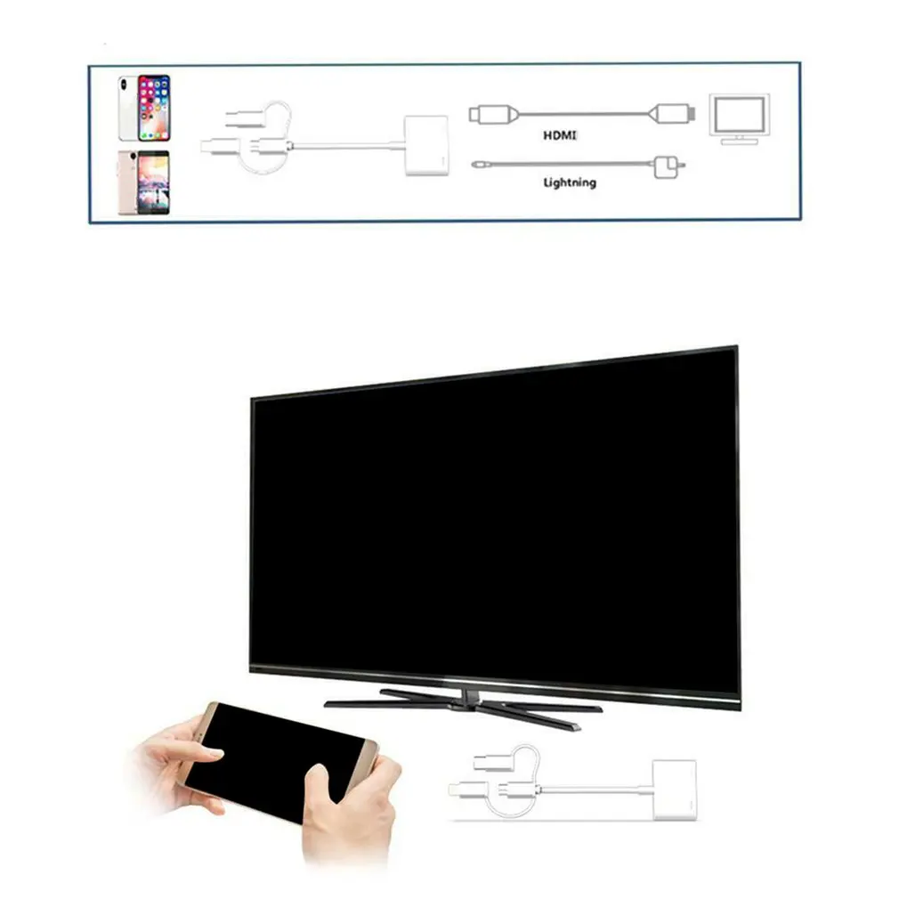 3 в 1 type C к HDMI 1080P цифровой AV ТВ Кабель-адаптер для Android для Iphone 7 8 X хаб Кабель-адаптер