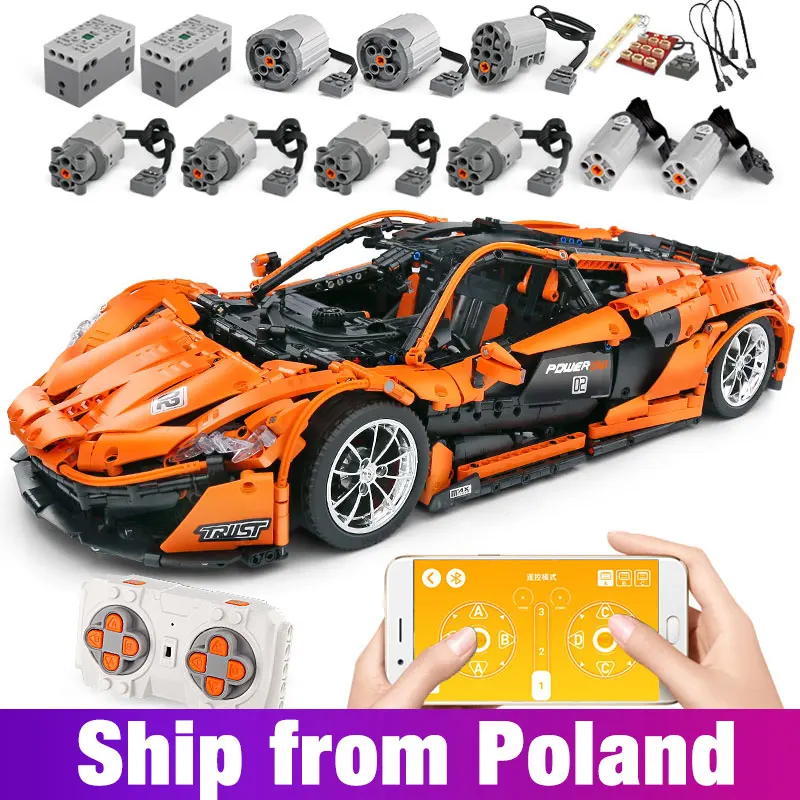 13090 Technic Series Mclaren P1 Orange Racing Car App Rc Model Building Block Power Motor Function Toy 20087 Compatible Blocks Aliexpress