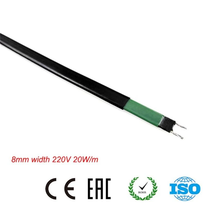 8mm Width 20W/m can be used inside pipes Self-regulating Freeze Protection Heating Cable/Hot wire for defrost, snow melting,etc.