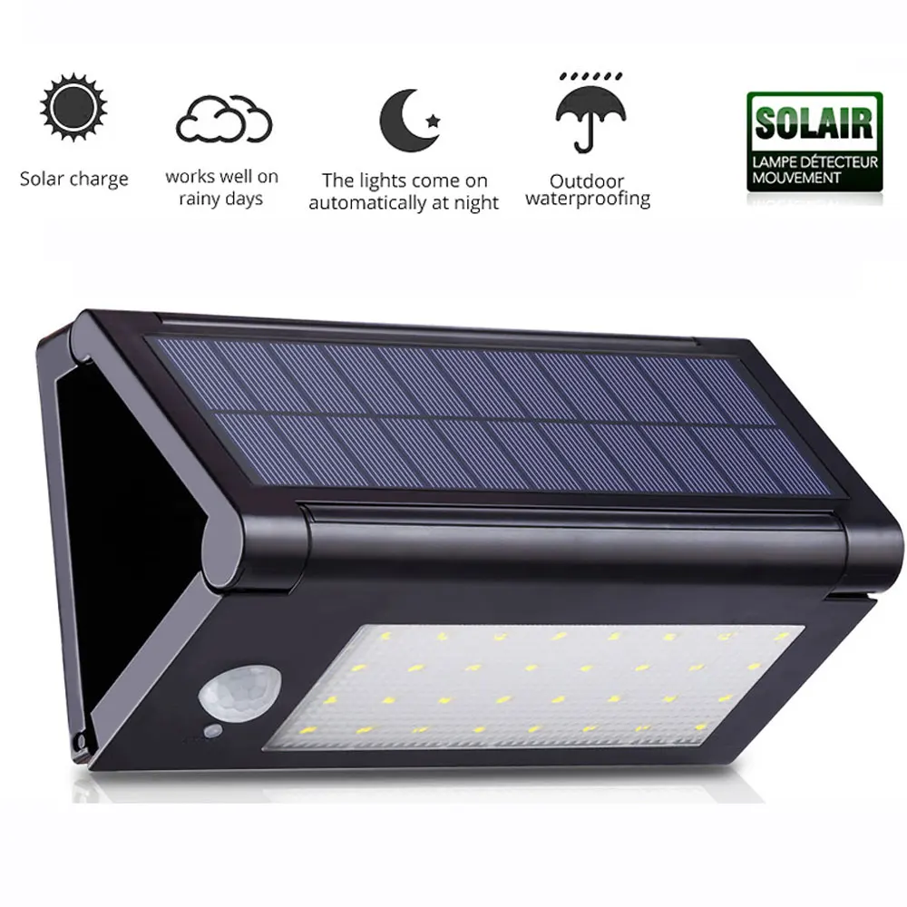 

Intelligent Control 50 LED Motion Sensor Solar Light Triangle Shape Solar Wall Lamp Outdoor Waterproof IP44 Garden Yard Lights