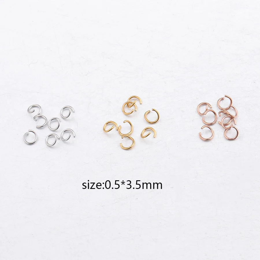 

100pcs/lot 0.5 * 3.5mm four colors stainless steel jump rings DIY accessories for bracelet/necklace/keychain jewelry making
