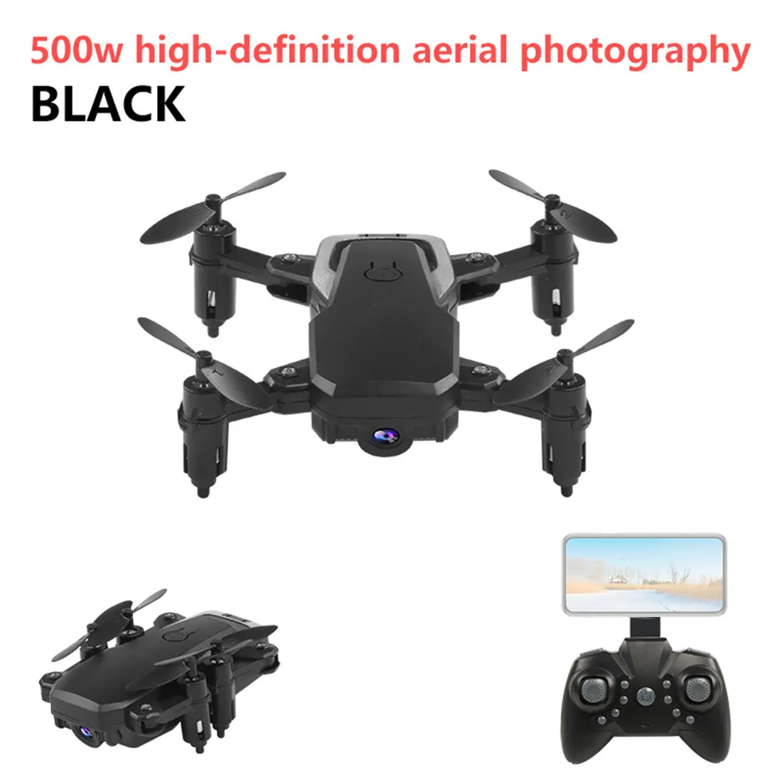 5.0MP Black 1B Складной мини-Дрон K1 WiFi FPV HD камера 0.3MP 2.0MP 5.0MP 4K Высота удержания воздушная видео 3D переворачивает RC Квадрокоптер детская игрушка - Цвет: 5.0MP Black 1B