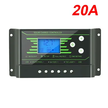 

LCD Display Solar Panels Controller Regulators Battery Charge Dual USB 12V 24V