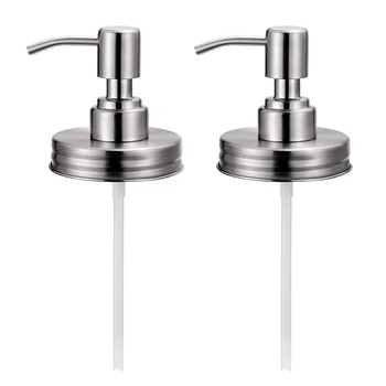 

SZS Hot Double Stainless Steel Soap Pump and Lotion Dispenser Lid,Replacement Rust Proof Soap and Lotion Dispenser Pump for Maso